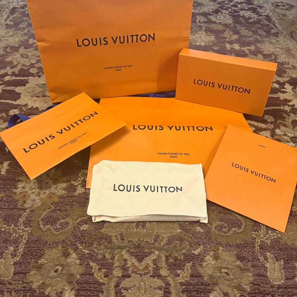 Louis Vuitton bags, cloth and boxes